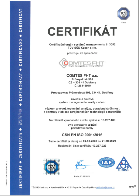 ISO Certifikát